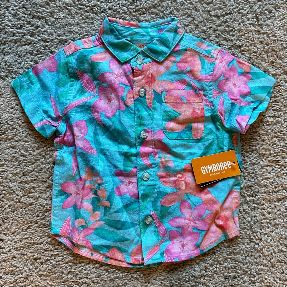 Gymboree - 12-18 months & 3T - floral button down